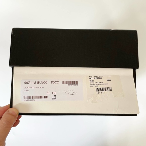 Gucci Leather Rubber Slide Sandal White Micro GG Monogram US Women 10 Men 8.5 - Picture 4 of 16